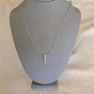 MO28V Mex Men’s Sterling Silver Bar CZ Rope Chain Necklace